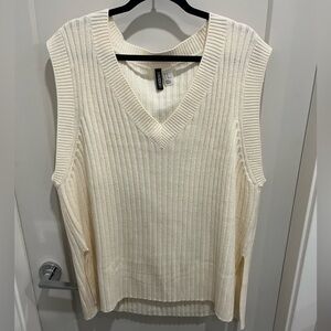 H&M Cream V-Neck Sweater